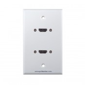 Placa Tapa doble pigtail HDMI 4k en ABS